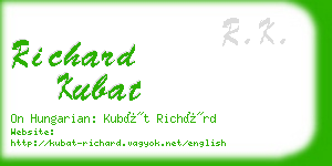 richard kubat business card